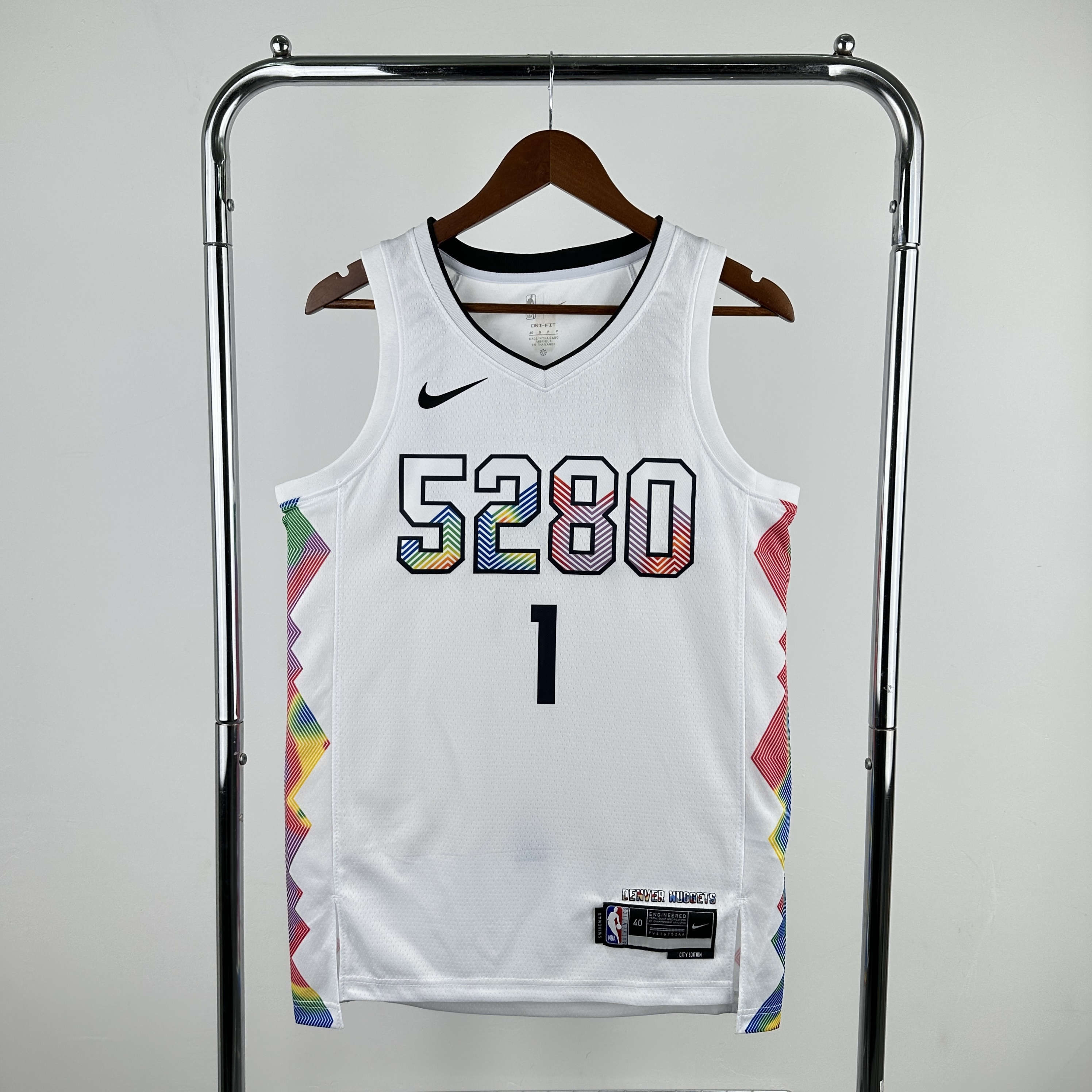 Men Denver Nuggets #1 Porter Jr Fanatics White City Edition 2024-25 Fast Break Player NBA Jersey